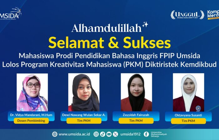 3 Mahasiswa PBI Umsida Lolos PKM Kemdikbud