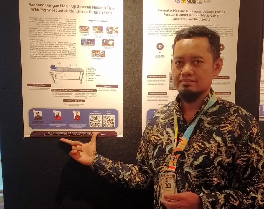 Laboran Teknik Mesin Berkesempatan untuk mengenalkan inovasinya yang bertajuk Rancang Bangun